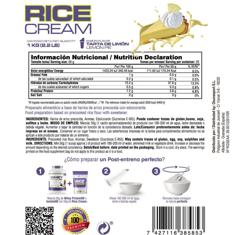 Rice Cream (crema De Arroz Pregelatinizada) - 1kg - Pastel De Limón - Fuente De Carbohidratos De Buena - Masmusculo_4