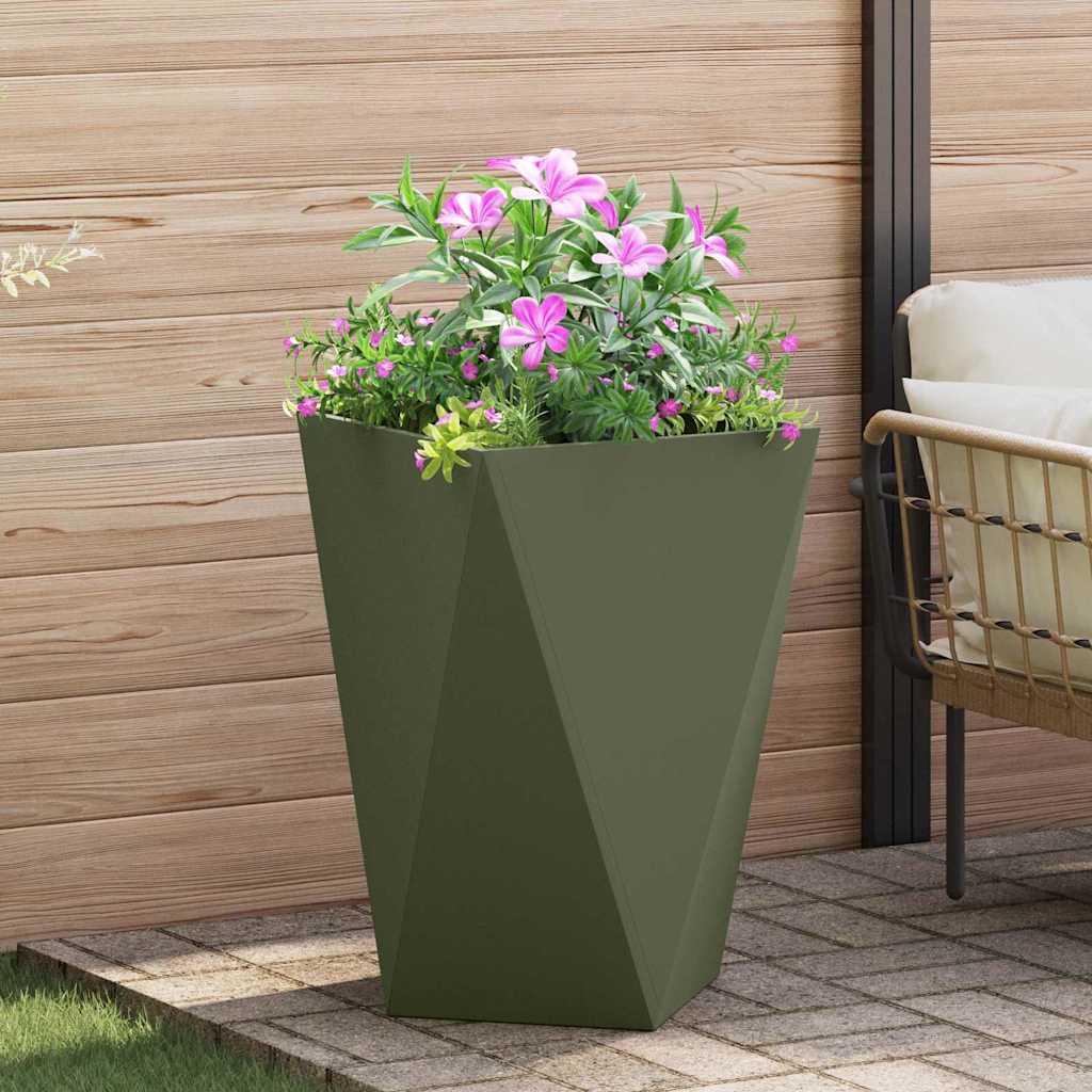 Jardinera Verde Oliva 50 X 50 X 75 Cm Acero_1