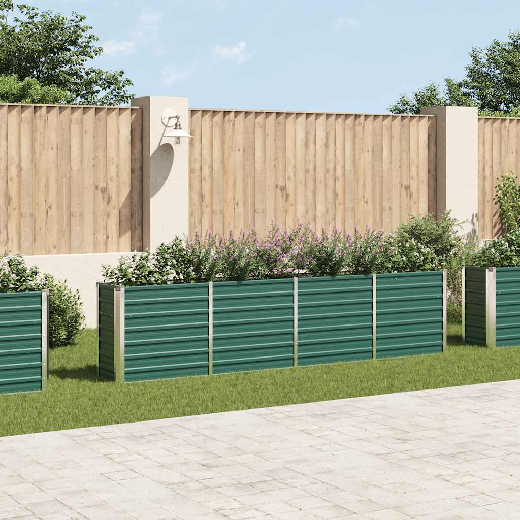 Jardinera Elevada De Acero Galvanizado Verde 320x40x77 Cm_1