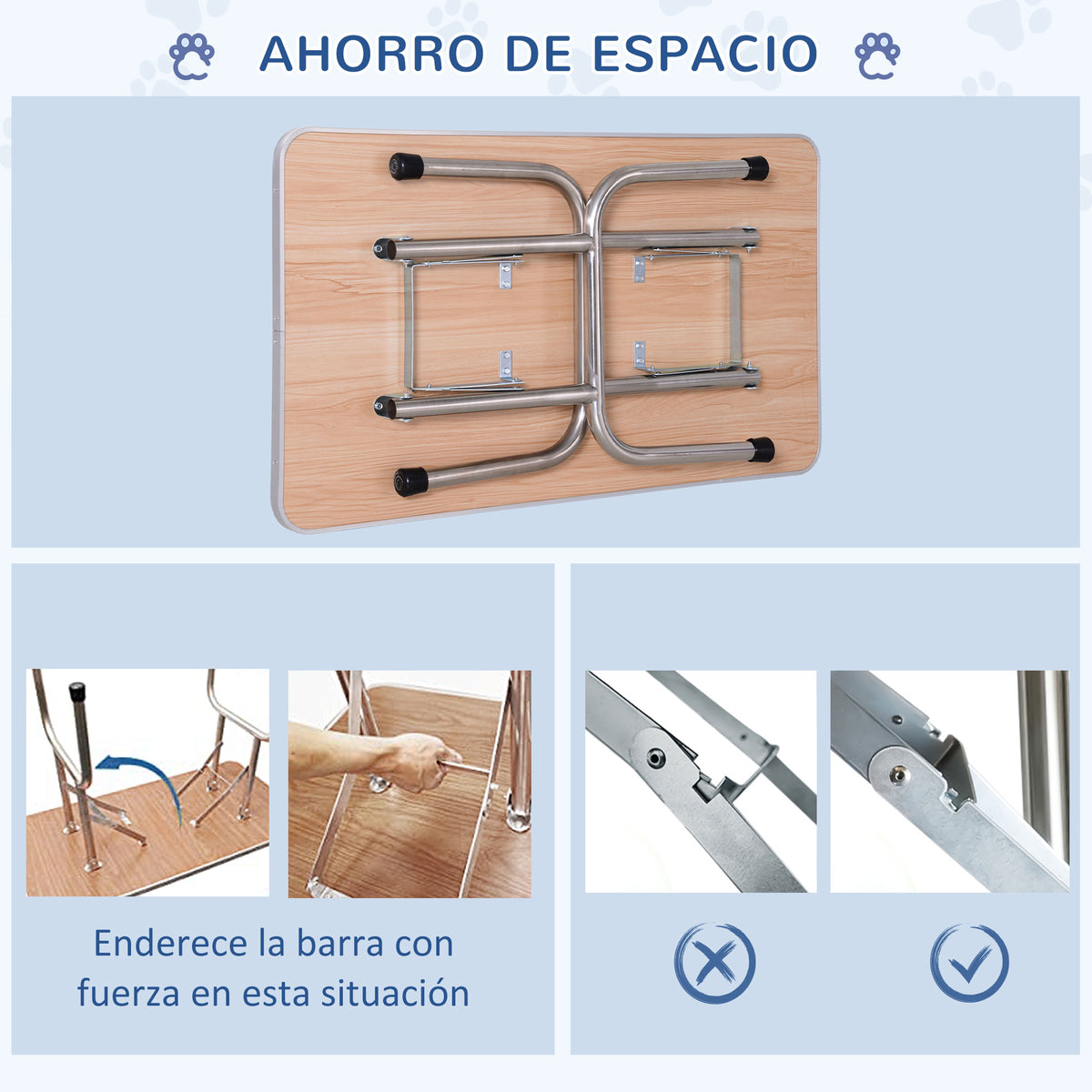Pawhut Mesa De Aseo Para Mascotas Diseño Plegable Altura Ajustable Carga Max_3