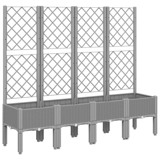 Jardinera Con Enrejado Pp Gris Claro 160x40x142 Cm_0