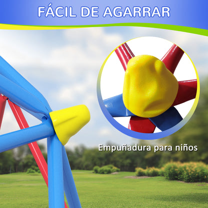 Outsunny Cúpula De Escalada Para Niños De 3-8 Años Ø183x90 Cm Rojo Y Azul_5