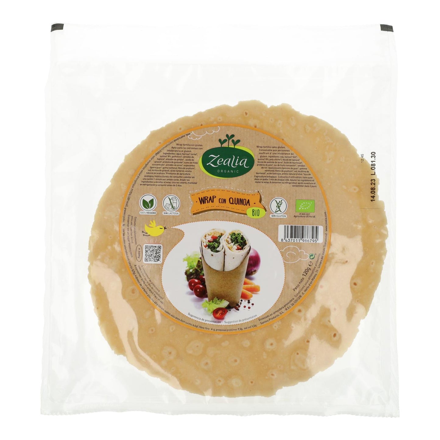 Wrap Quinoa BIO Sin Gluten Zealia 180 g
