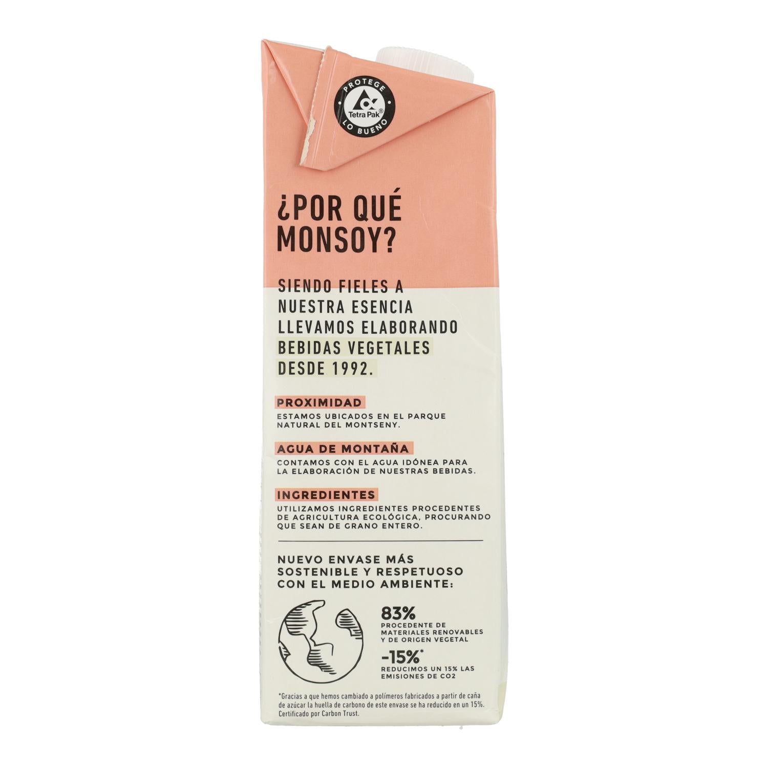 Pack 6 x Bebida Arroz y Avellanas BIO Monsoy 1L