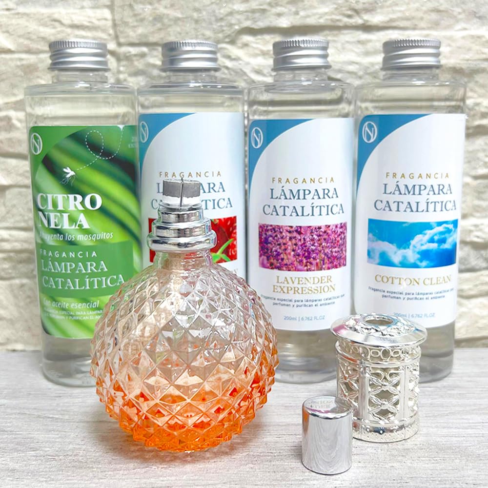 Lámpara Catalítica Orange Diamonds + Aroma Mediterranean Light 200ml - Elimina Malos Olores, Impurezas Y Perfuma_5