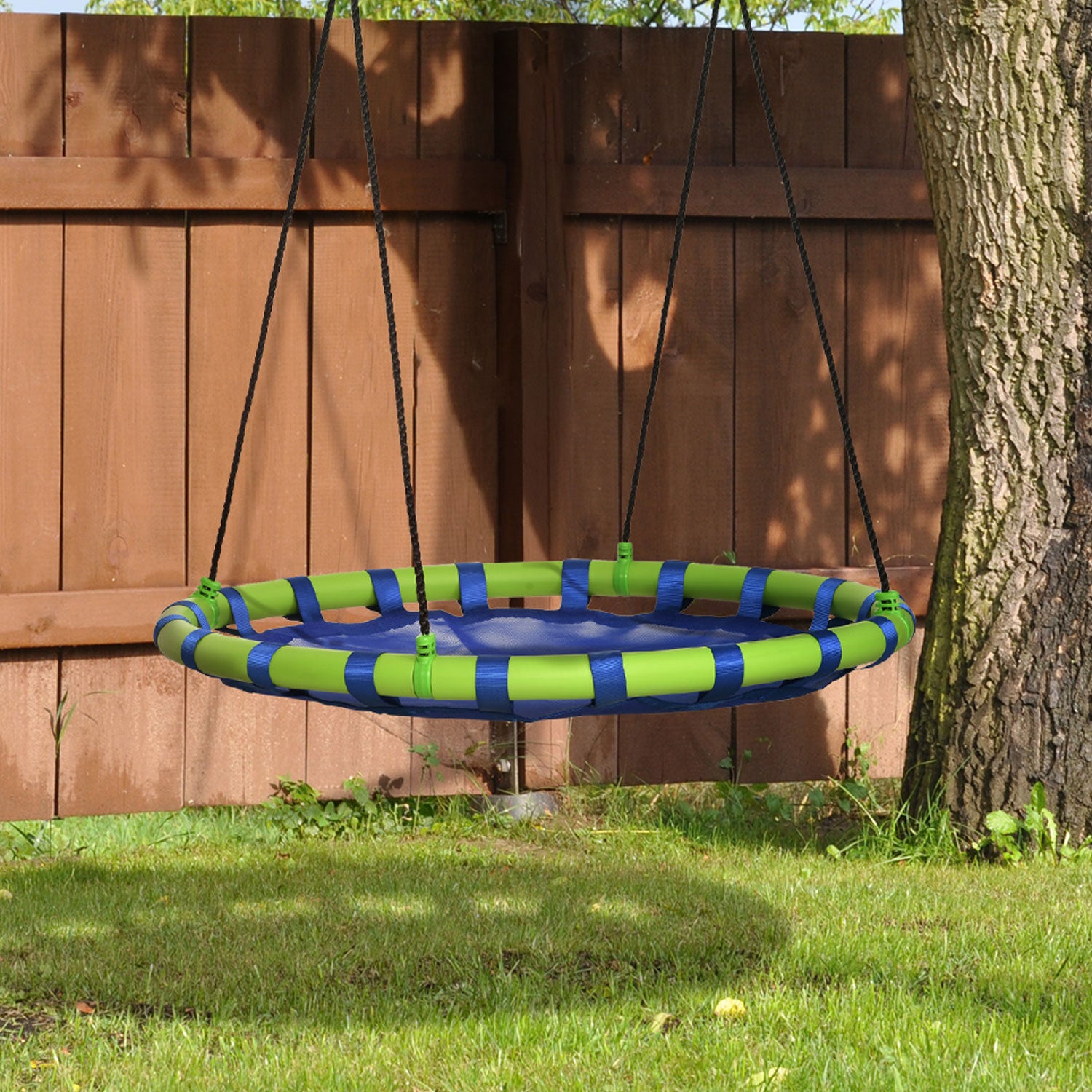 Outsunny Columpio Infantil Nido Con Altura Ajustable Carga 150kg Ø100x120-180 Cm_1