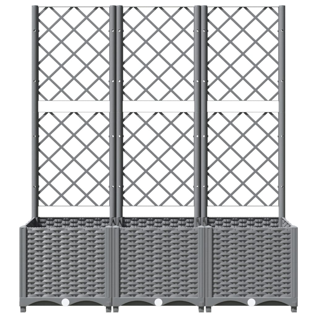Jardinera Con Enrejado Pp Gris Claro 120x40x136 Cm_3