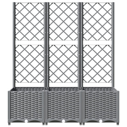 Jardinera Con Enrejado Pp Gris Claro 120x40x136 Cm_3