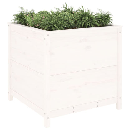 Jardinera Madera Maciza De Pino Blanco 82,5x82,5x78 Cm_2