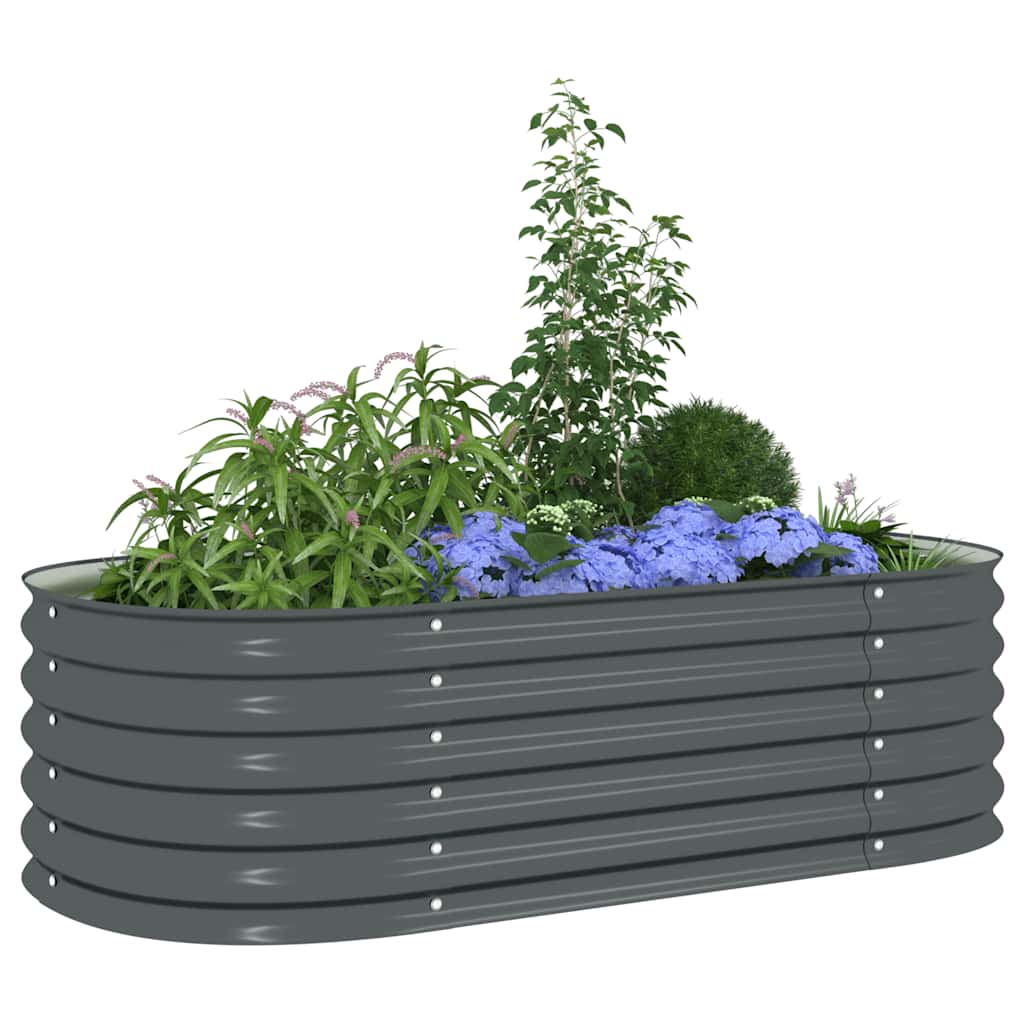 Arriate De Acero Galvanizado Gris 160x80x44 Cm_3