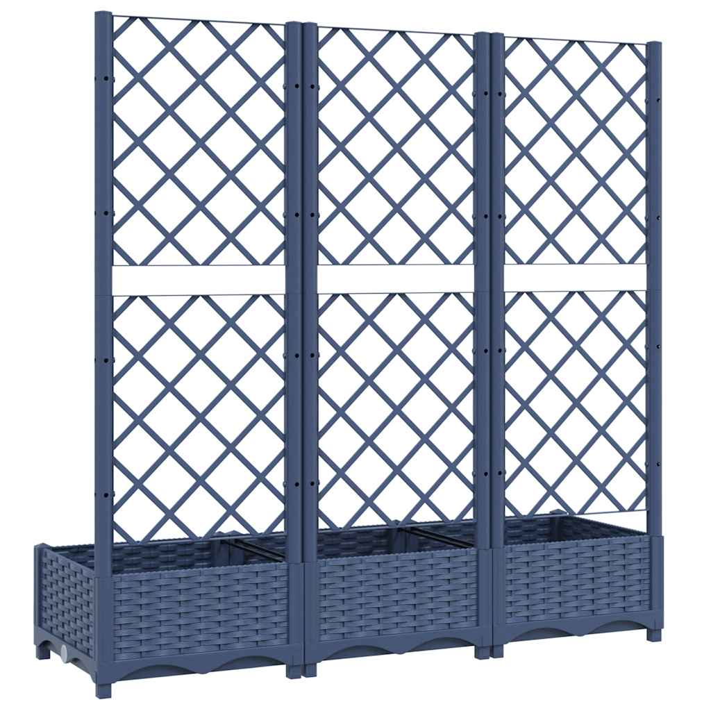 Jardinera Con Enrejado Pp Azul Gris 120x40x121,5 Cm_3