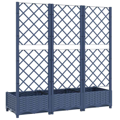 Jardinera Con Enrejado Pp Azul Gris 120x40x121,5 Cm_3
