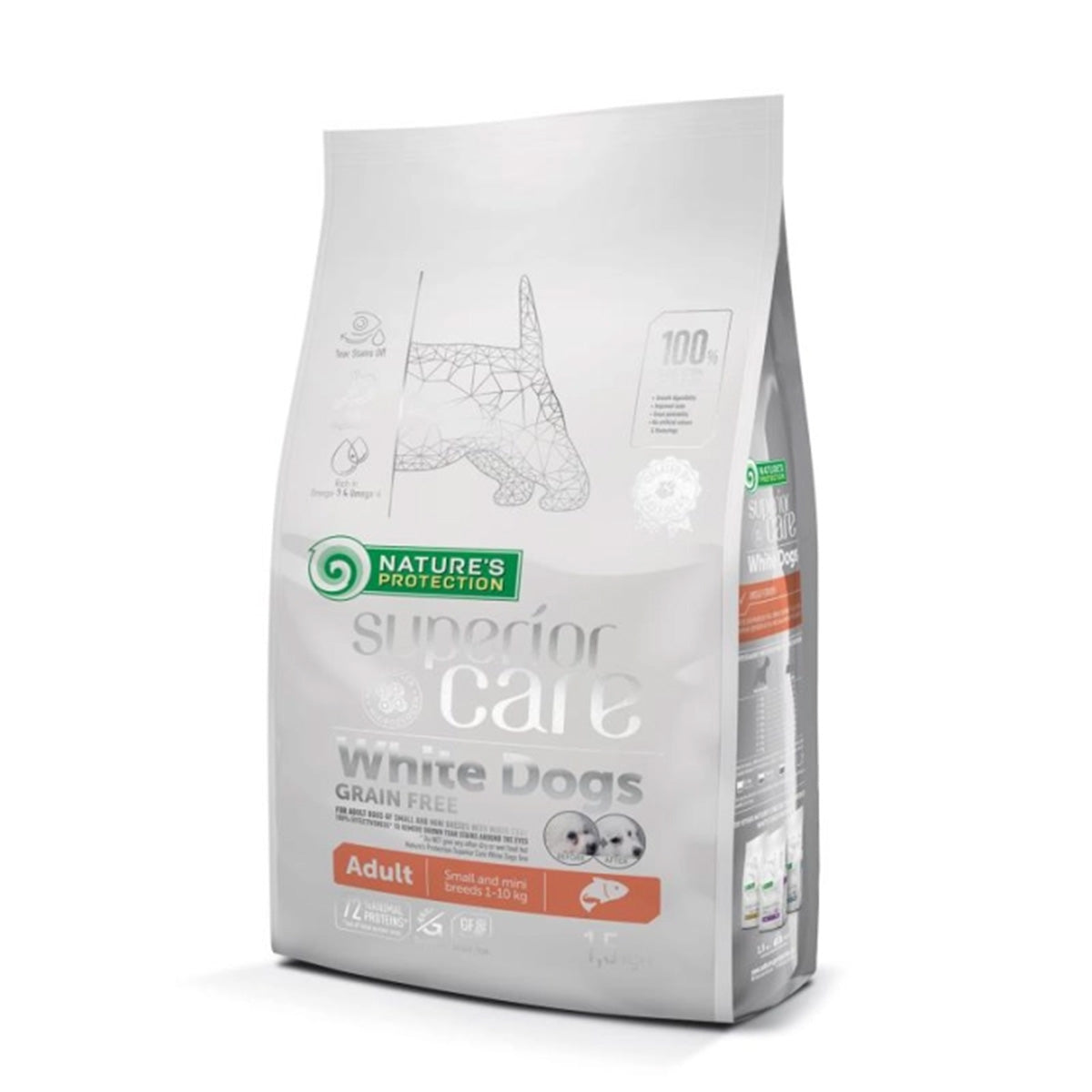 Nature's Protection White Dog Pienso grain free Salmón adulto 1,5 Kg