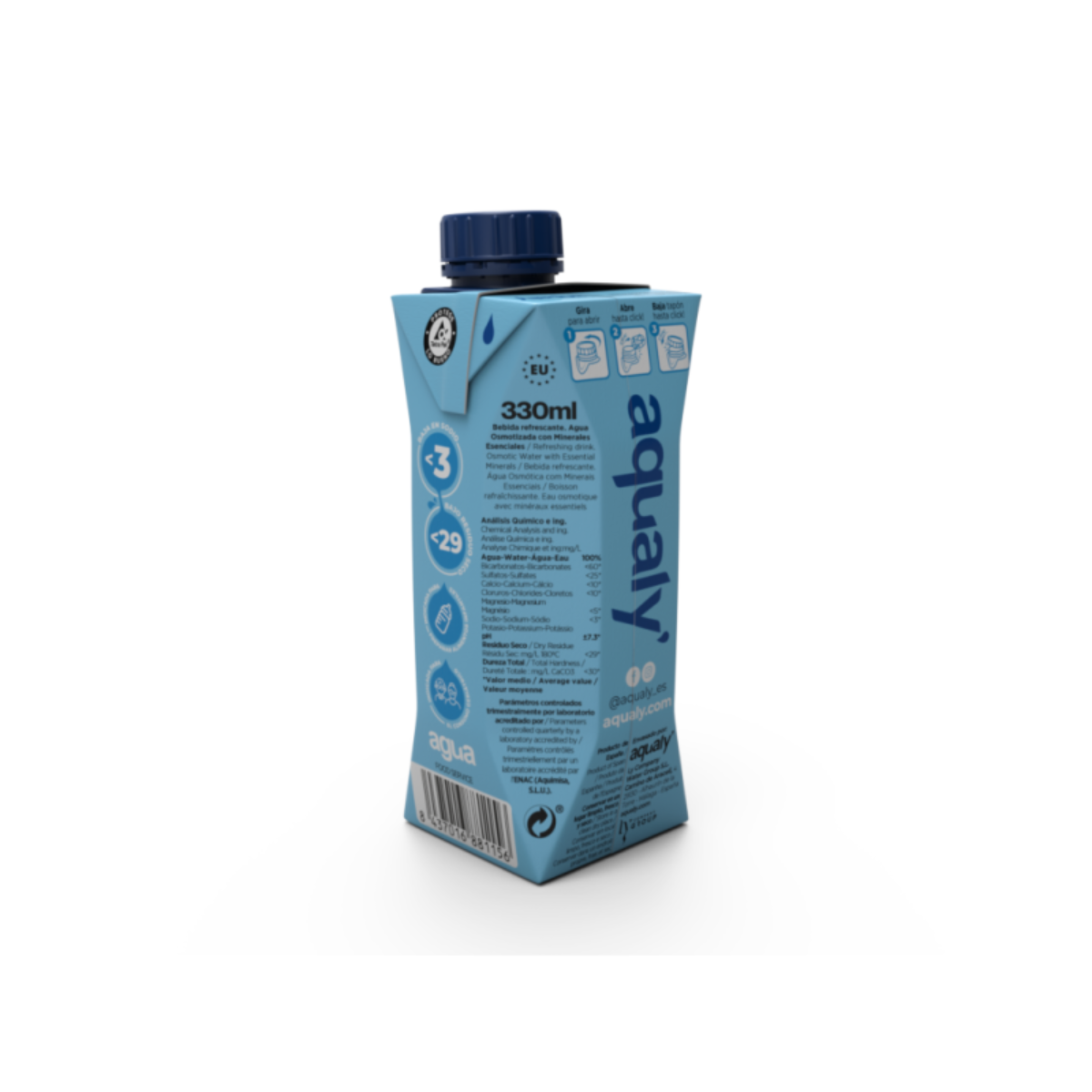Pack x6 Agua en Cartón Aqualy 330 ml.