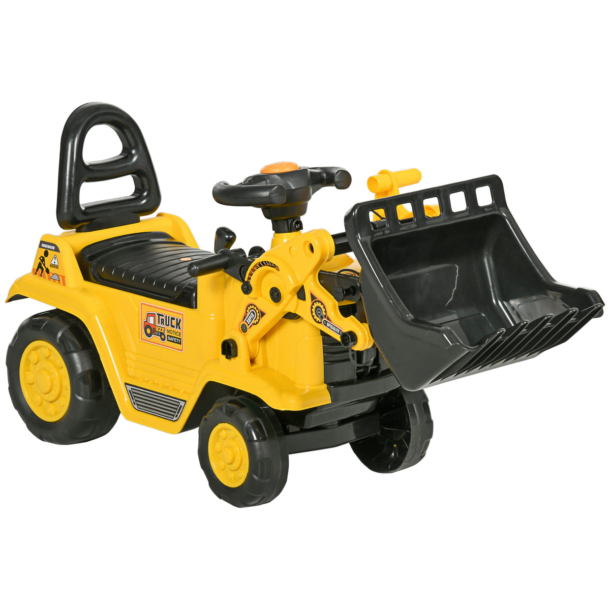 Tractor Correpasillos Homcom Pp, Abs Amarillo 80x26.5x39 Cm 301-058_0