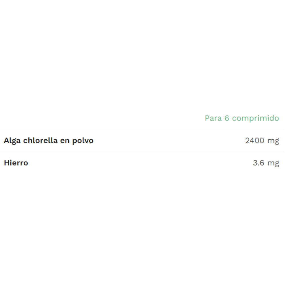 Chlorella Bio El Granero 400 mg 180 Cápsulas