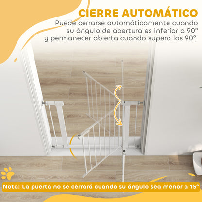 Pawhut Barrera De Seguridad Perros Escaleras Puertas 76-97 Cm Con 2 Extensiones_4