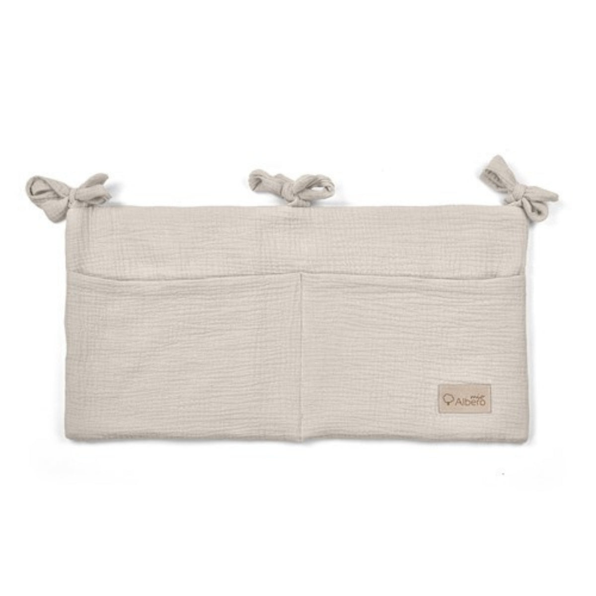 Organizador De Cuna Con Compartimentos Muselina Beige_0