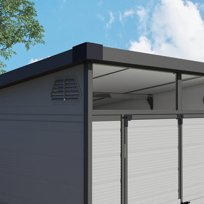 Outsunny Cobertizo De Jardín 3,24 M² 190x191x215 Cm Con Puerta Corredera Gris_3