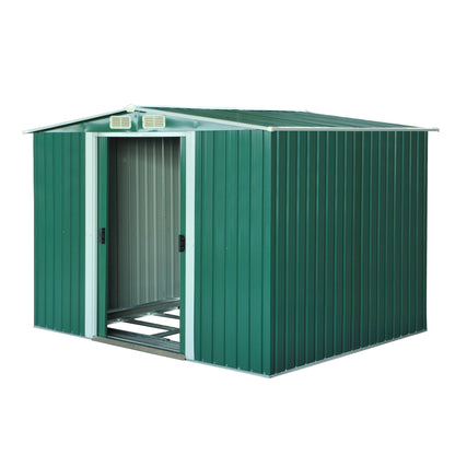 Outsunny Cobertizo De Jardín 258x206x178cm 5,3m² Metálico Con Puertas Correderas_0