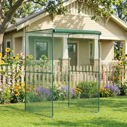 Outsunny Jaula De Cultivo Con Puerta Enrollable Y Marco De Acero 120x120x180 Cm_1