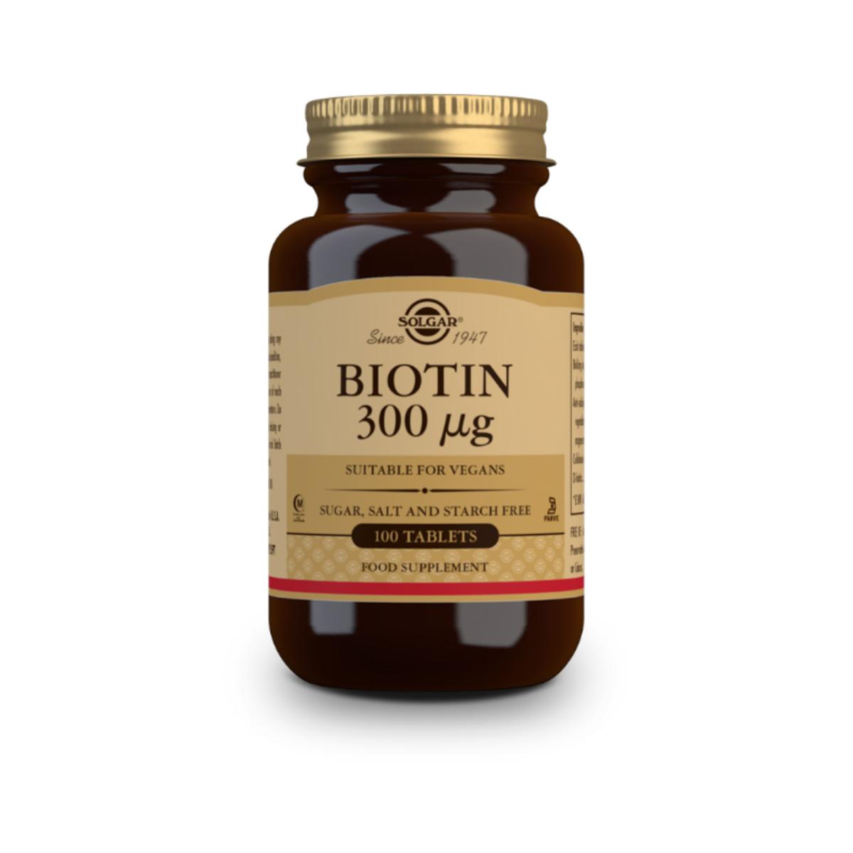 Biotina, 100 comprimidos de 300 μg