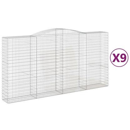 Cestas De Gaviones 9 Uds Forma De Arco Hierro 400x50x200/220 Cm_0