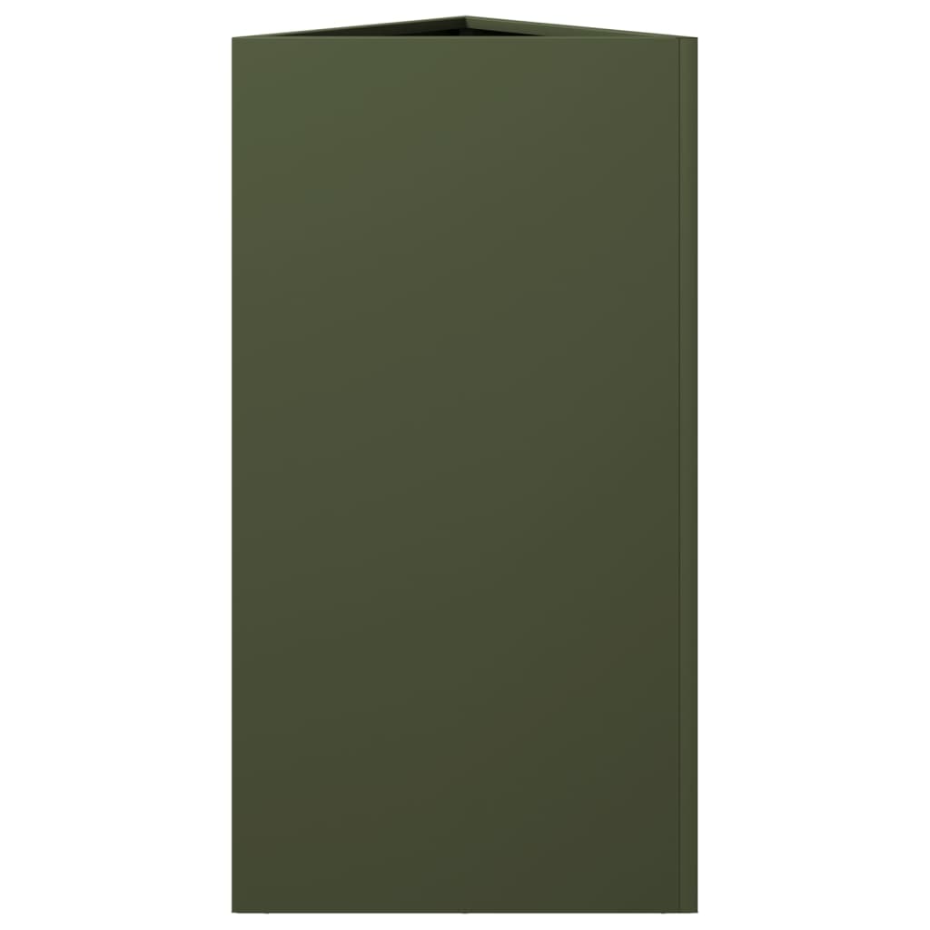 Jardinera Triangular Acero Verde Oliva 40x34,5x75 Cm_4