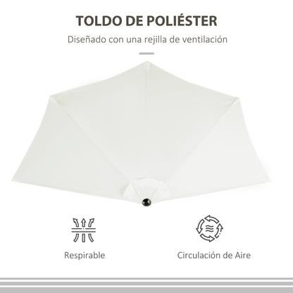 Outsunny Sombrilla Parasol Jardín Con Manivela Semicircular Exterior 269x138x236_5