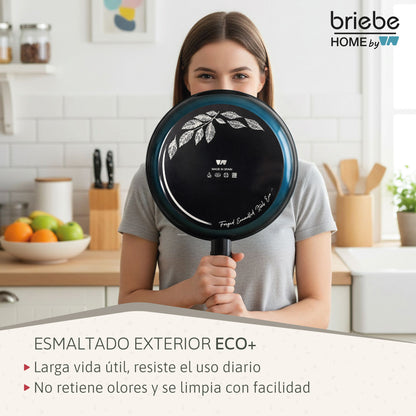 Briebe Sartén Inducción Acero Forjado 28 Cm Antiadherente Sin Pfoa, Todas Cocinas, Fabricada En España, Mare, Azul_4