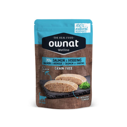 Ownat Wetline Salmón y Arenque Grain Free gatos 85 g