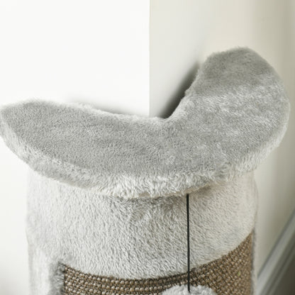 Pawhut Poste Rascador Para Gatos 58 Cm Con Bolas Colgantes 34x25,5x58 Cm Gris_4
