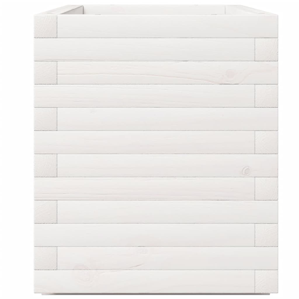 Jardinera Madera Maciza De Pino Blanco 90x40x49,5 Cm_5