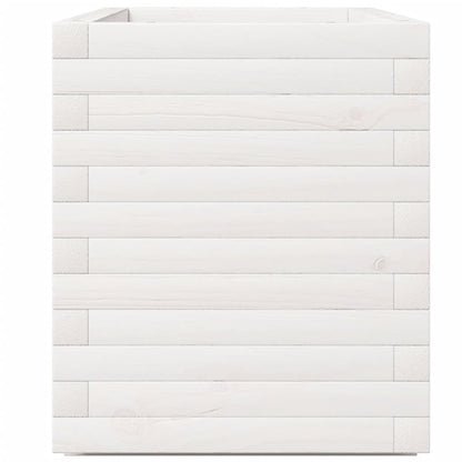 Jardinera Madera Maciza De Pino Blanco 90x40x49,5 Cm_5