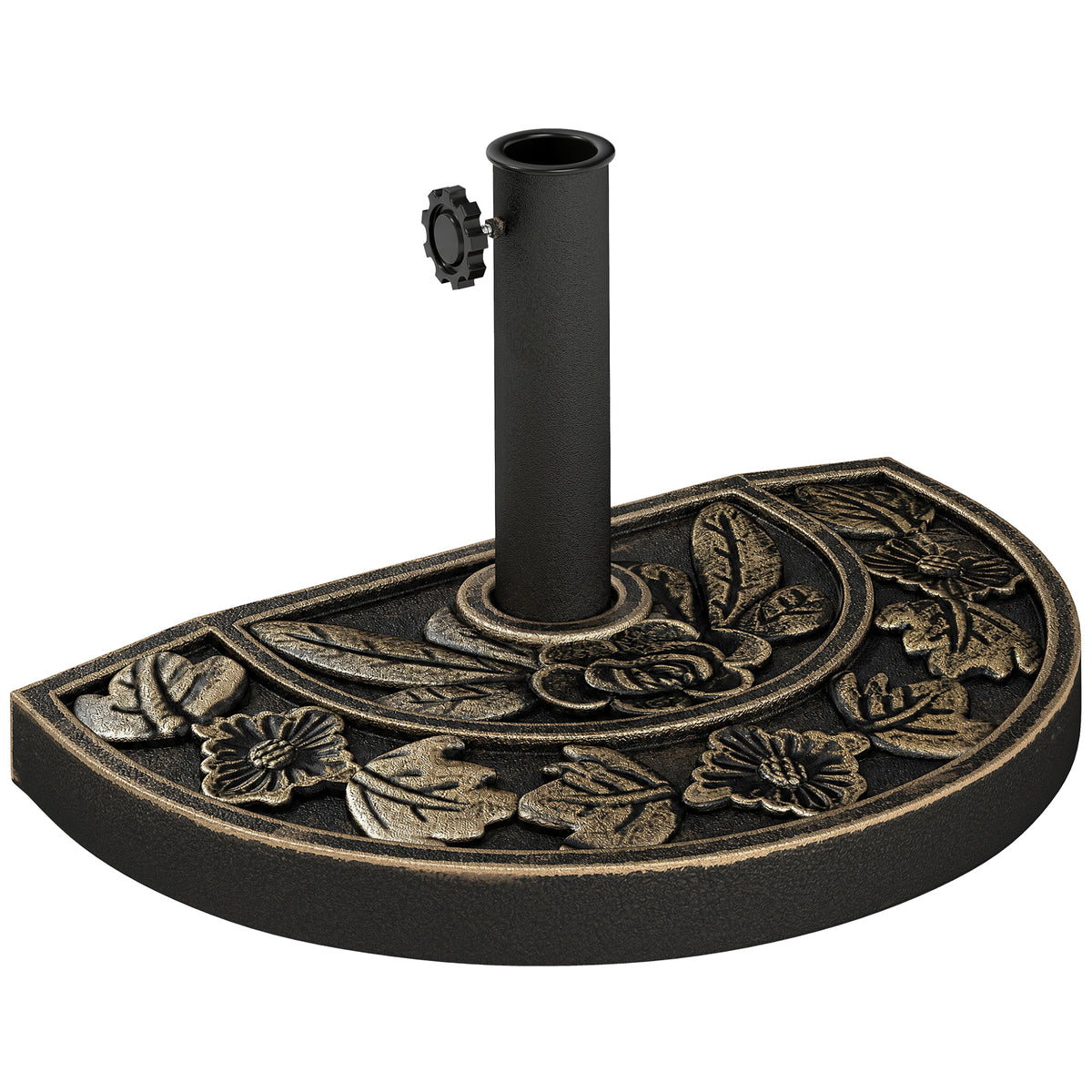 Outsunny Base De Sombrilla Peso 9 Kg En Forma De Semicírculo 50x31x32 Cm Bronce_0