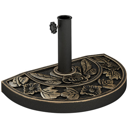 Outsunny Base De Sombrilla Peso 9 Kg En Forma De Semicírculo 50x31x32 Cm Bronce_0