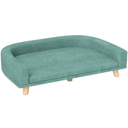 Pawhut Sofá Para Perros Grandes Con Cojín Lavable 98x67x25 Cm Verde_1