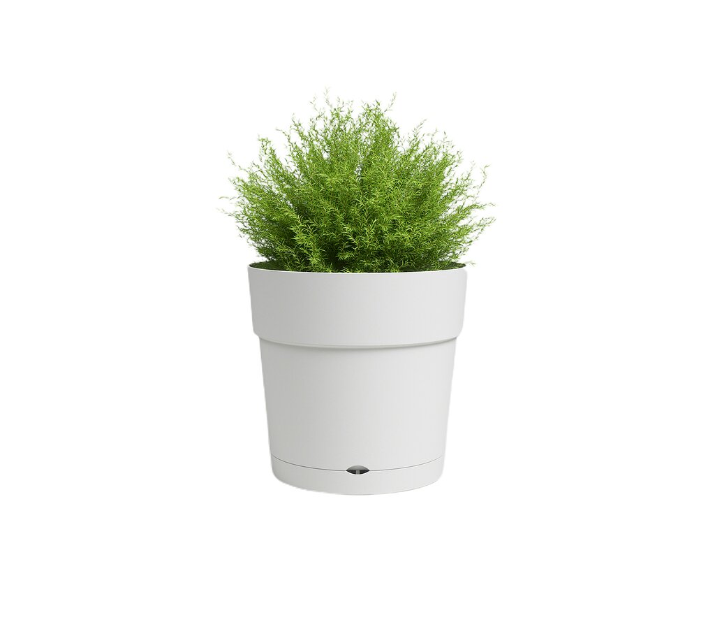 Artevasi Macetero Blanco Capri 20 Cm Con Reserva De Agua De Plástico Reciclado_0
