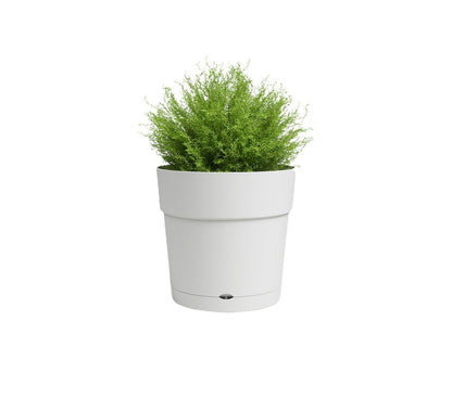 Artevasi Macetero Blanco Capri 20 Cm Con Reserva De Agua De Plástico Reciclado_0