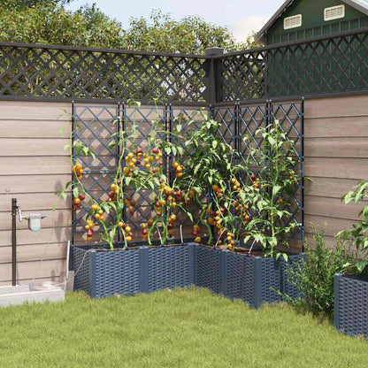 Macetero De Jardín 5 Uds. Gris 120 X 120 X 142 Cm Pp_1