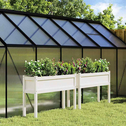 Jardineras Exterior Con Patas 2 Uds Madera Maciza Pino Blanco_1