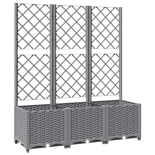 Jardinera Con Enrejado Pp Gris Claro 120x40x136 Cm_0