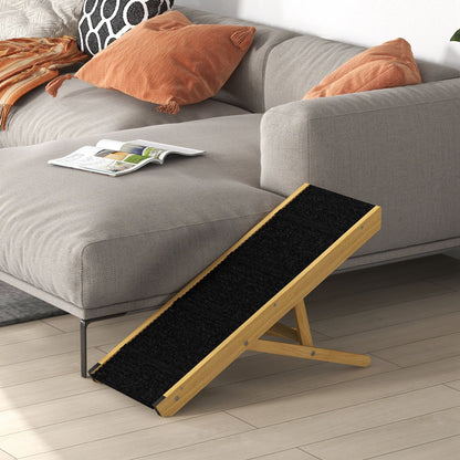 Pawhut Rampa Para Perros Plegable Con Altura Ajustable 83,5x35x47,5 Cm Natural_1