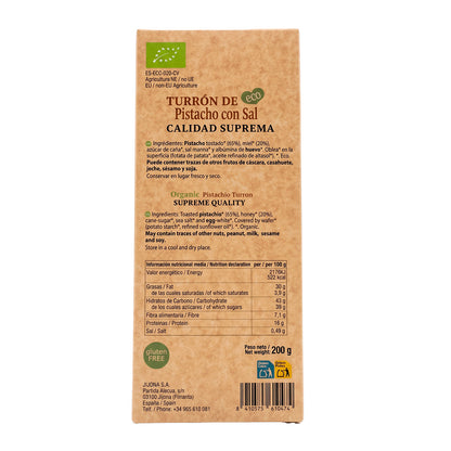 Turrón duro de pistacho ECO El Abuelo 200 g