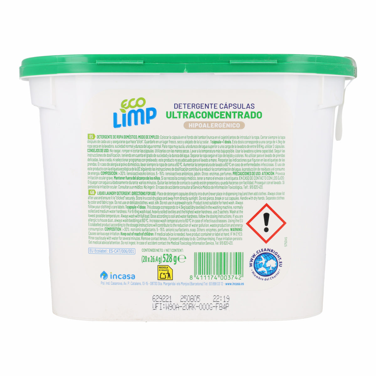 Detergente cápsulas Ultraconcentrado Mimidu ECO 20 dosis