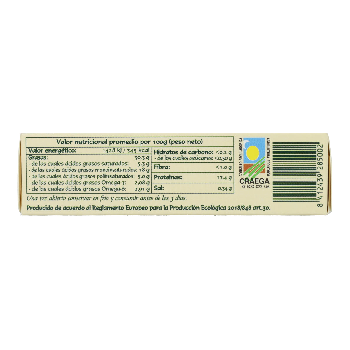 Sardinas en aceite de oliva ecológico en Lata Pan do Mar 120g