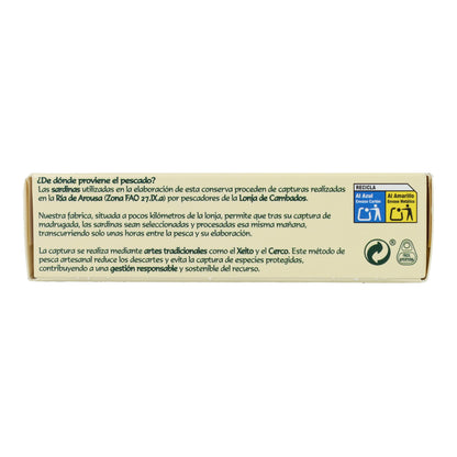 Sardinas en aceite de oliva ecológico en Lata Pan do Mar 120g