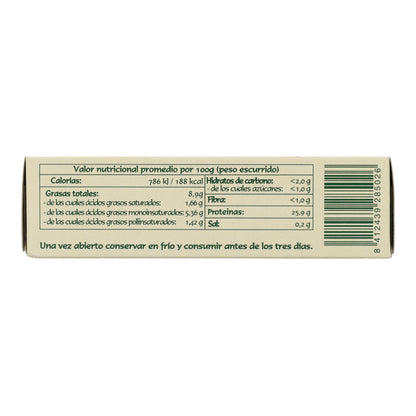 Filetes de Ventresca de atún claro en aceite de oliva ecológico en Lata Pan do Mar 120g