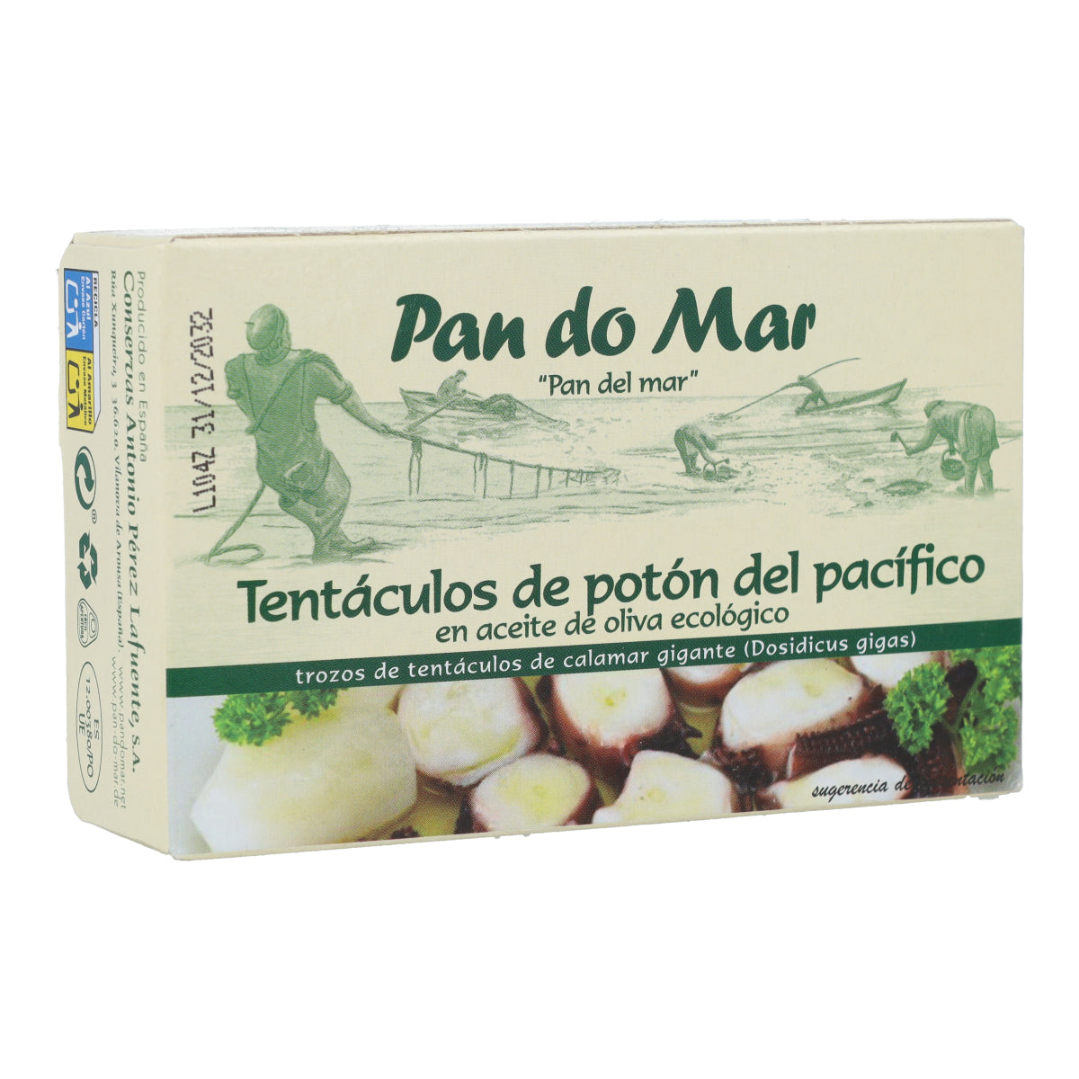 Tentáculos de potón del pacífico en aceite de oliva ecológico en Lata Pan do Mar 120g