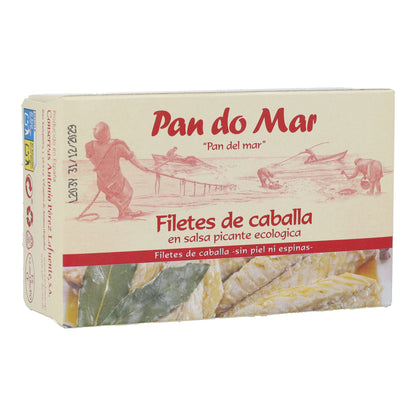 Filetes caballa en salsa picante ecológica en Lata Pan do Mar 120g